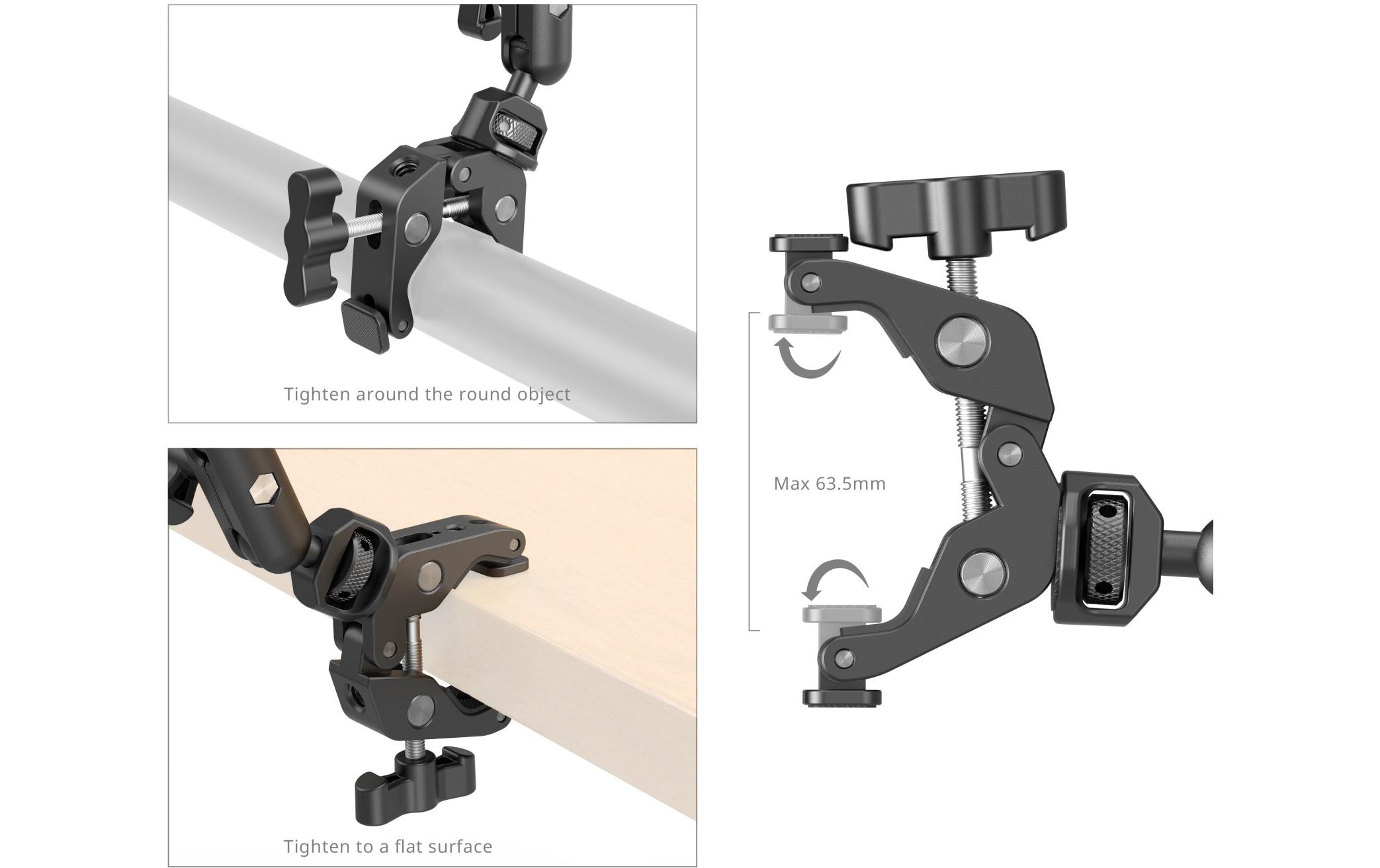 Magic Arm für Desktop-Aufnahmen mit Crab Clamp KitAufnahmelösung für Smartphones, Webcams und Action-Kameras