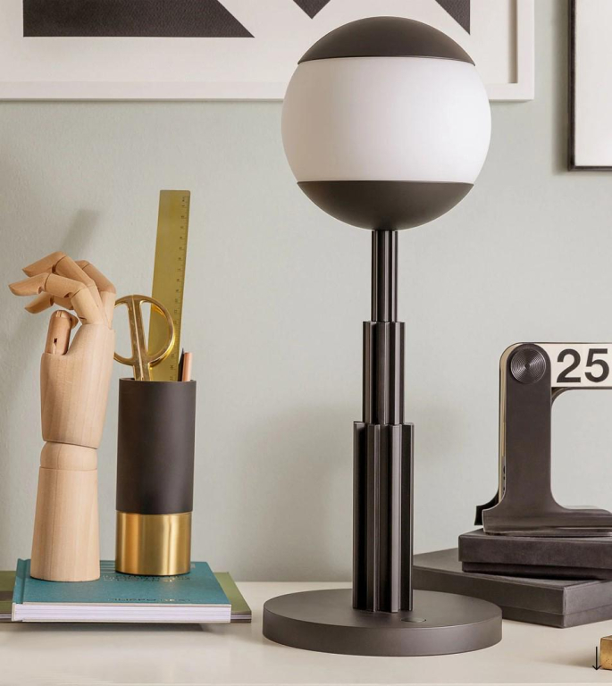 Alessi ARLAMTAV by Aldo Rossi tafellamp LED oplaadbaar zwart