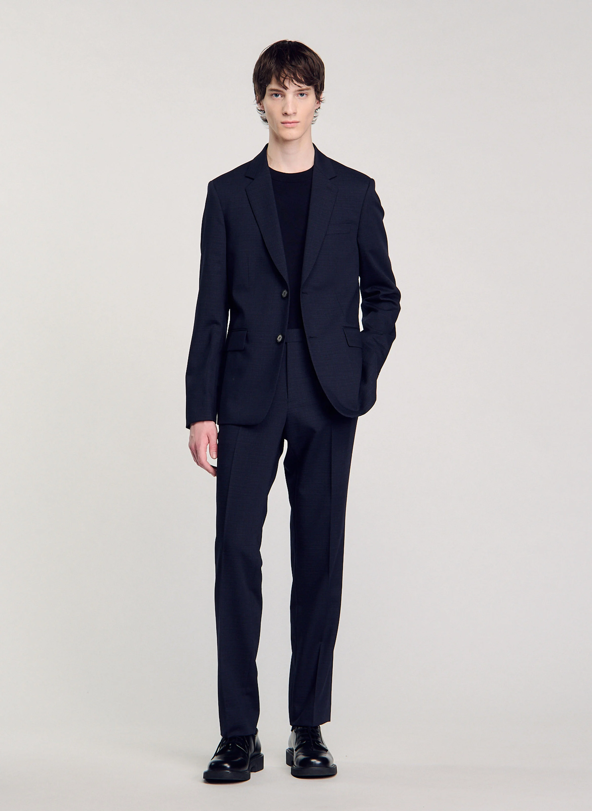 Veste de costume en laine vierge | Bleu