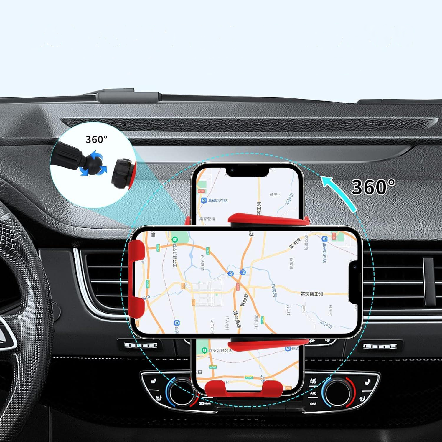 (10W) Universal Qi Wireless Charge Auto KFZ Handy Halterung Ladegerät für Lüftungsgitter - Rot