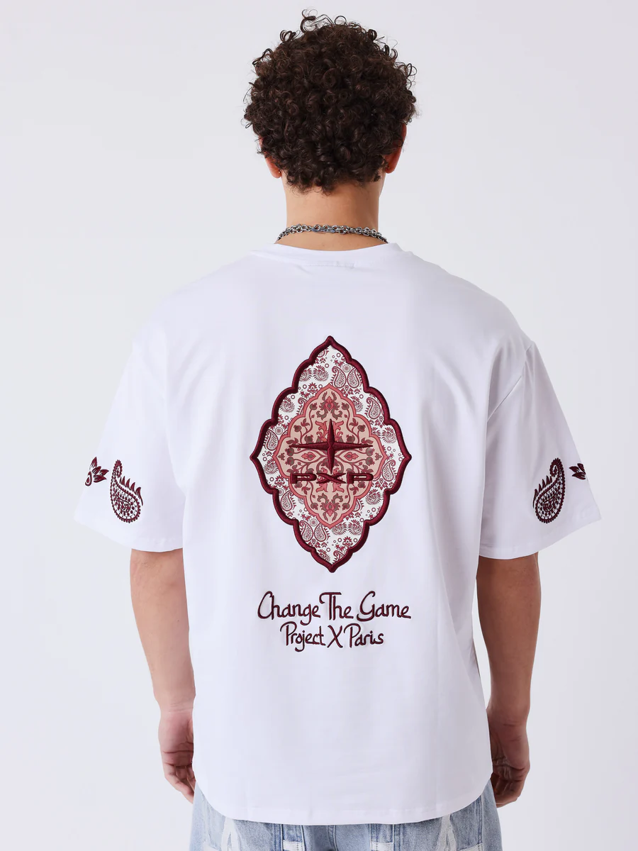 Project X Paris Embroidered T-Shirt Heren Wit