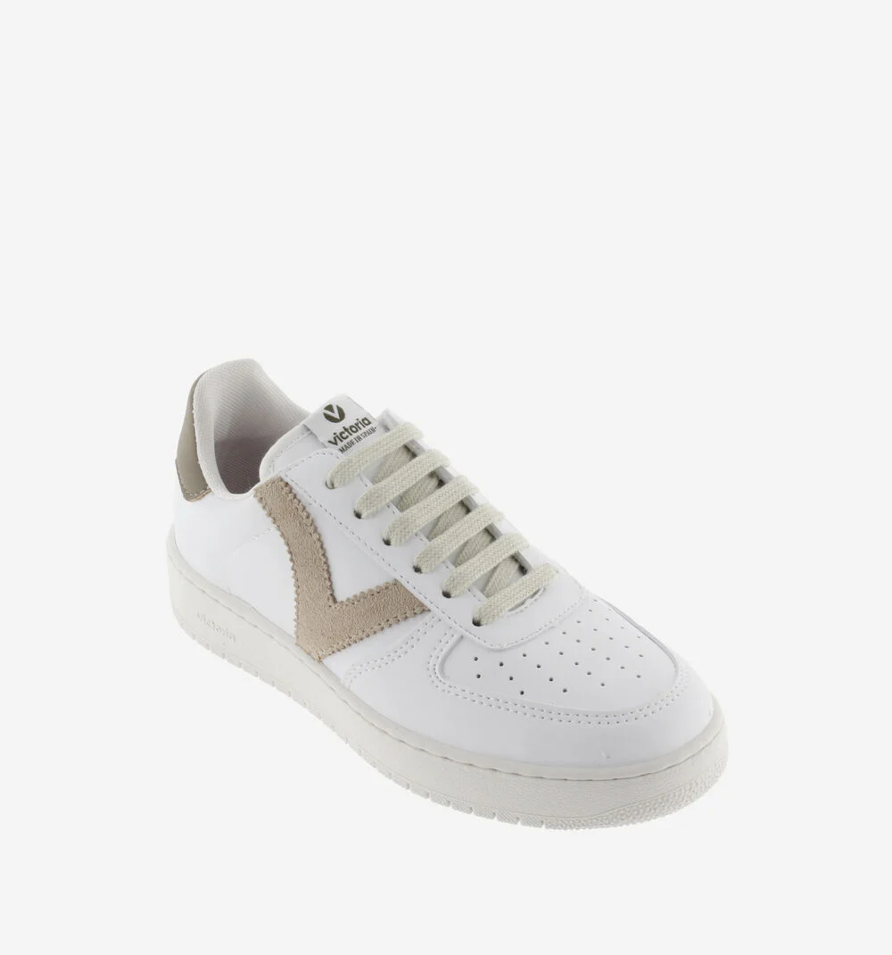 MADRID EFFET CUIR CONTRASTANT Baskets sport unisexe TAUPE