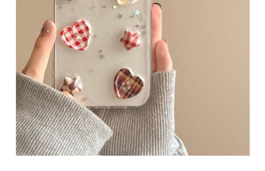 Mobby - Button Star telefoonhoesje - iPhone 16 Pro Max / 16 Pro / 16 / 15 Pro Max / 15 Pro / 15 / 14 Pro Max / 14 Pro / 14 / 13 Pro Max / 13 Pro / 13