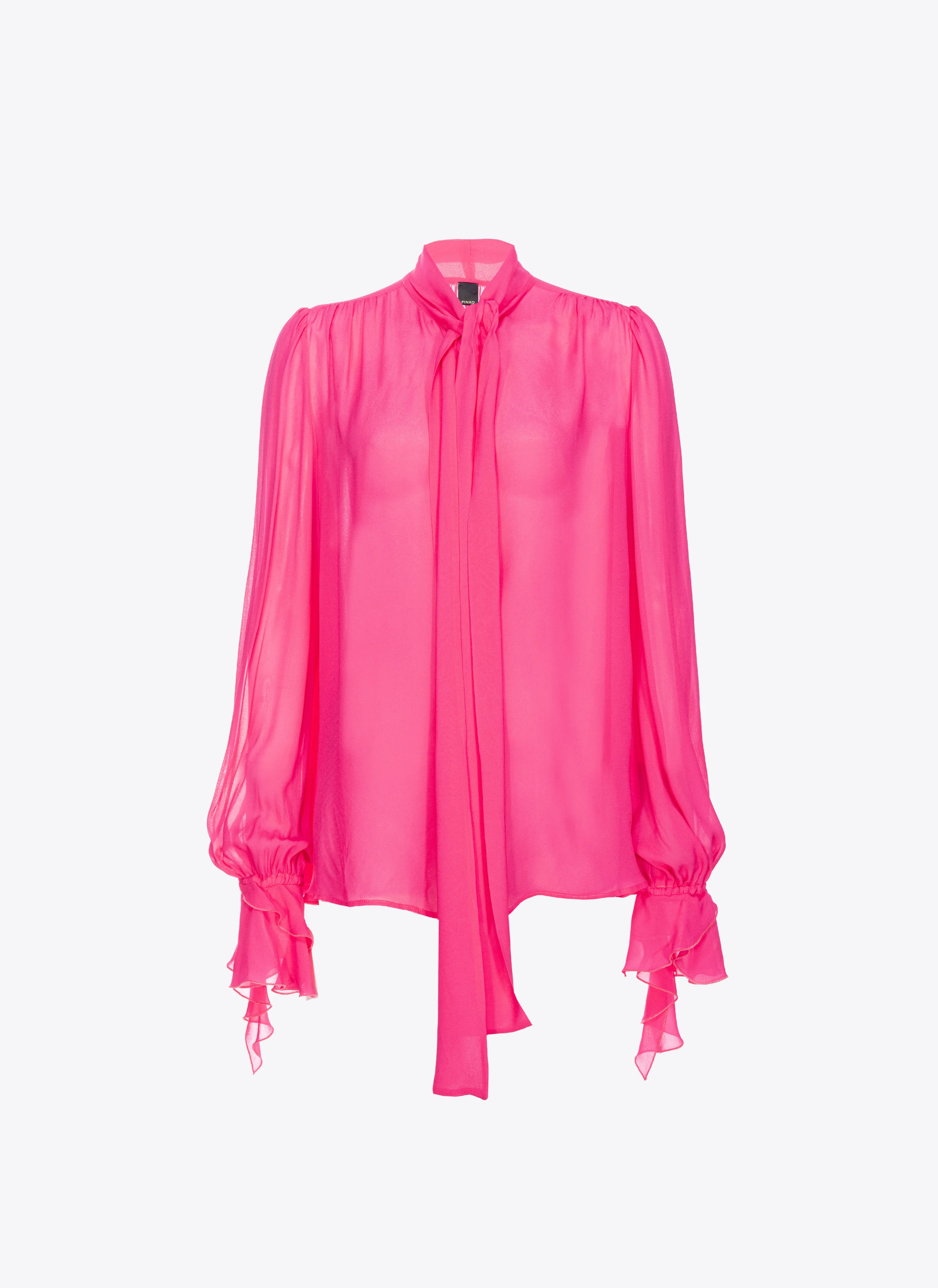 Blouse à nœud et ruches | Rose