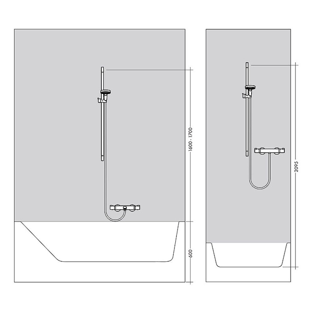 DUSJSTANG HANSGROHE UNIKA S PURO 65CM MATT SVART