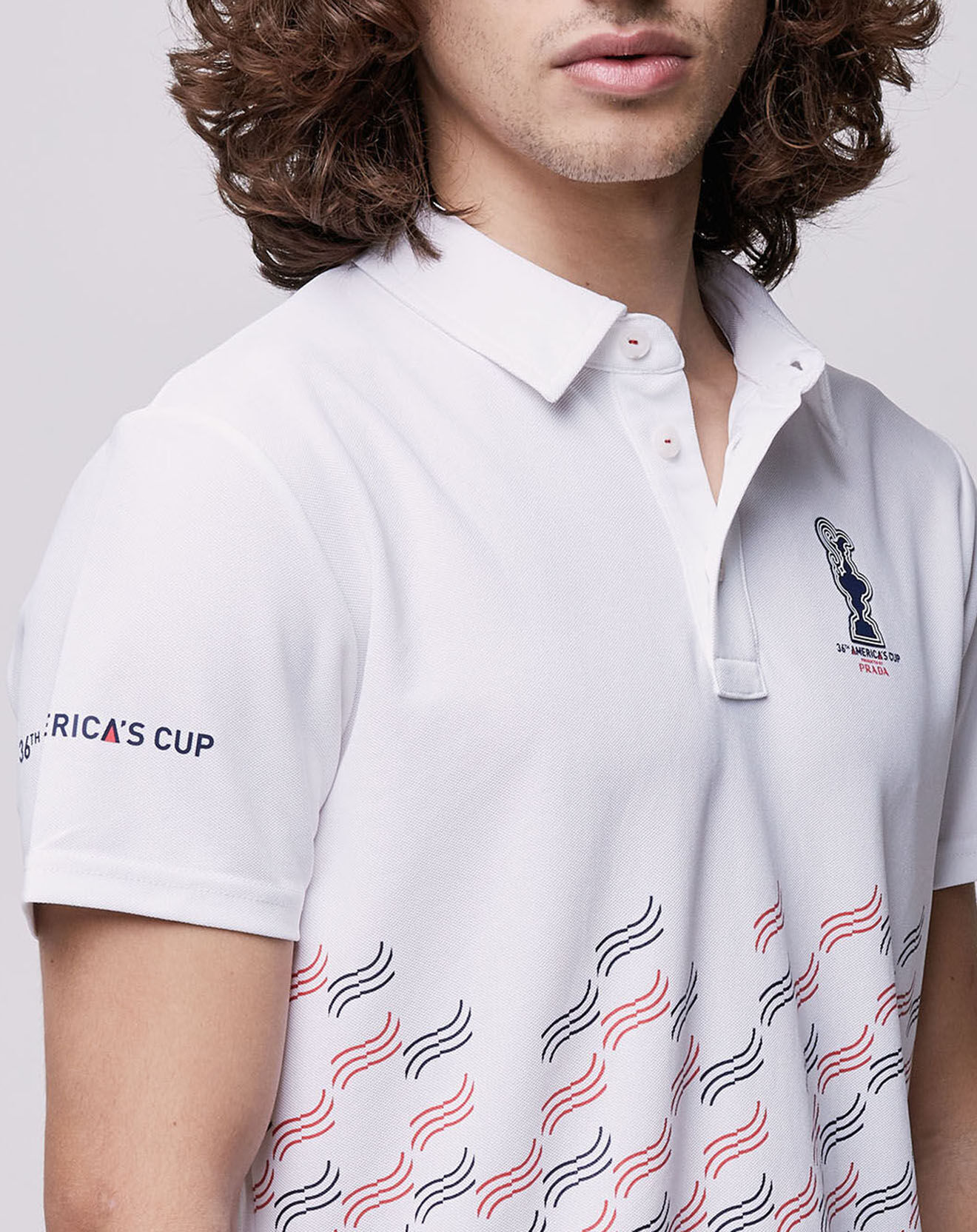 North Sails Polo Valencia Signature imprimé blanc