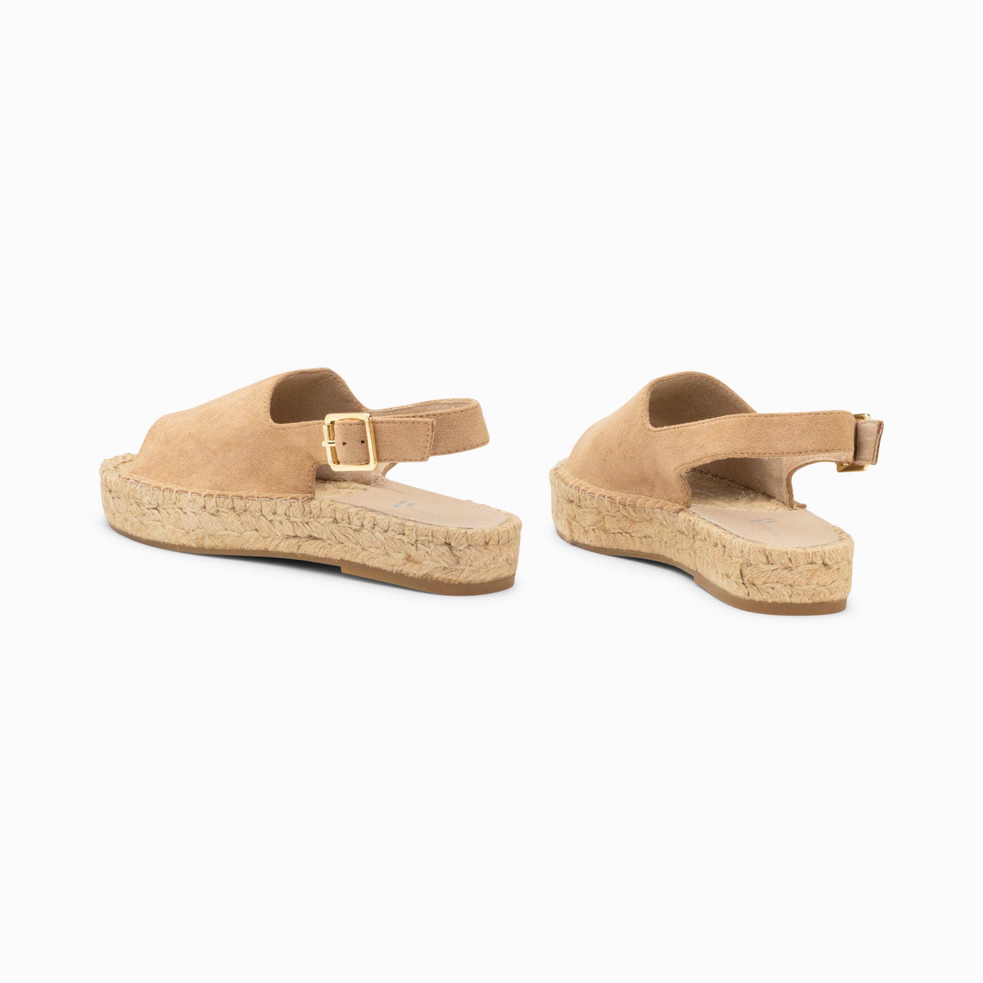 Sandales plates-Sandales Marjolaine beiges à semelle espadrille