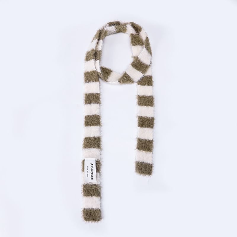 Follow Me - Gestreepte Chenille Smalle Sjaal
