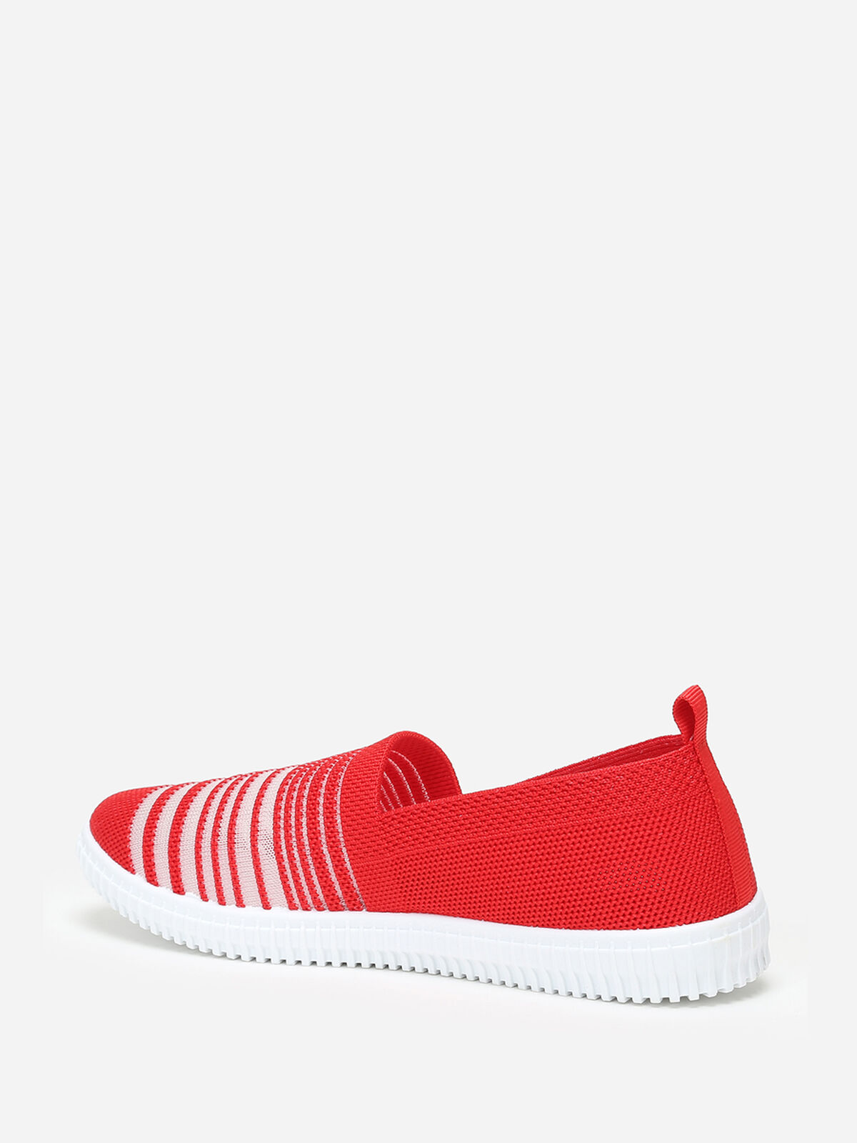 Slip-on en maille et effet transparent- Rouge