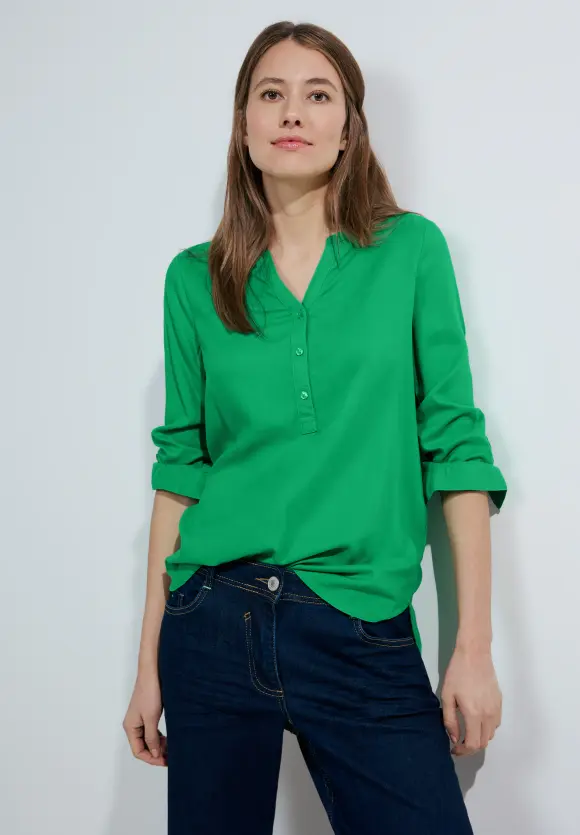 Bluse in Unifarbe - celery green