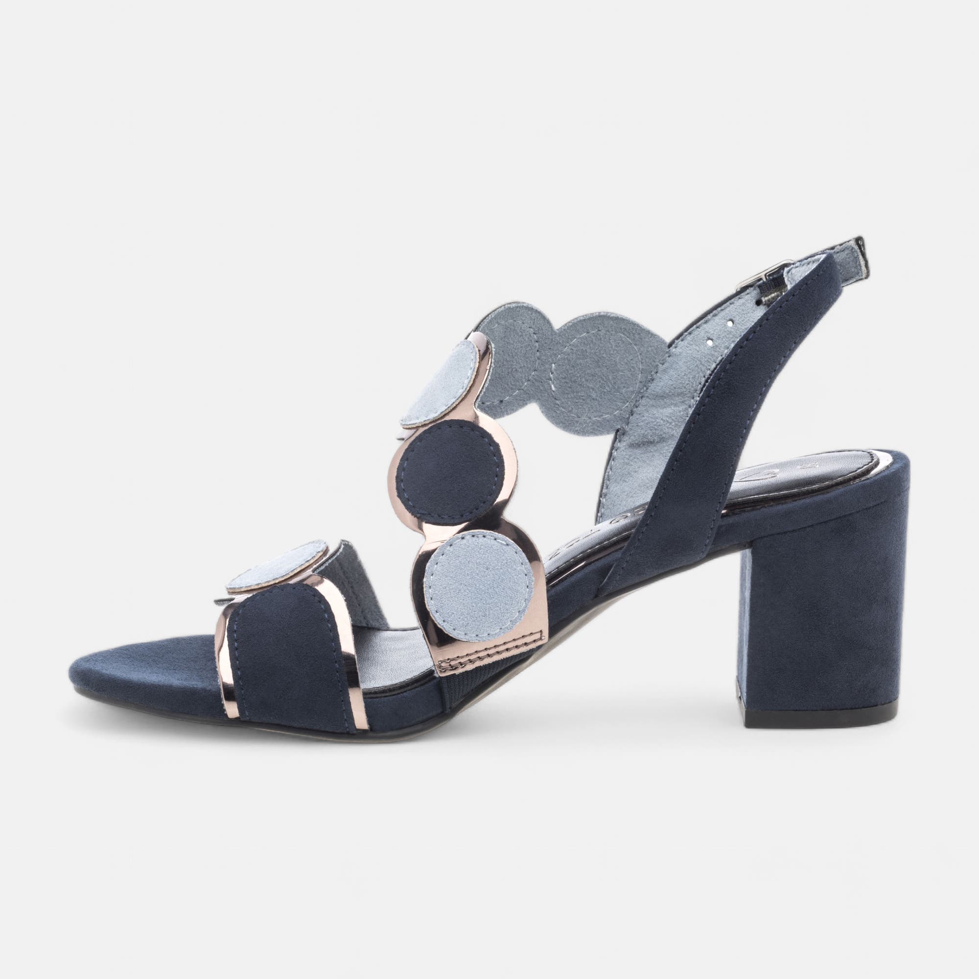 Nu-pieds à talon Femme bleu marine