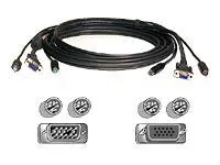 Belkin OmniView All-In-One - Kabelsæt til tastatur / video / mus (KVM) - PS/2, HD-15 (VGA) (han) til PS/2, HD-15 (VGA) - 3 m - sort