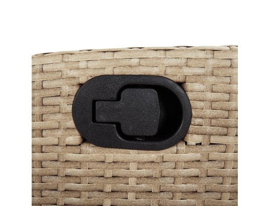 VIDAXL - Chaise inclinable de jardin avec coussins beige résine tress...