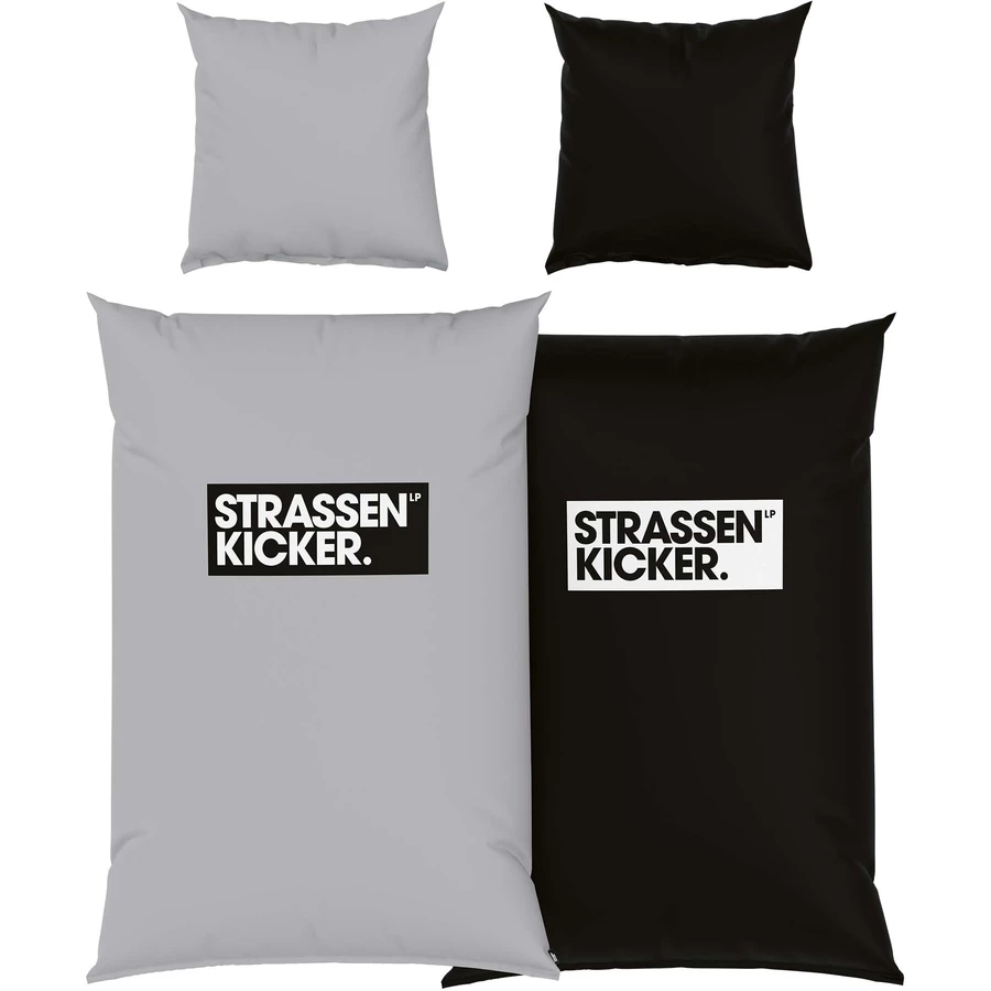 HERDING Bettwäsche Strassenkicker grau-schwarz 155 x 220 cm
