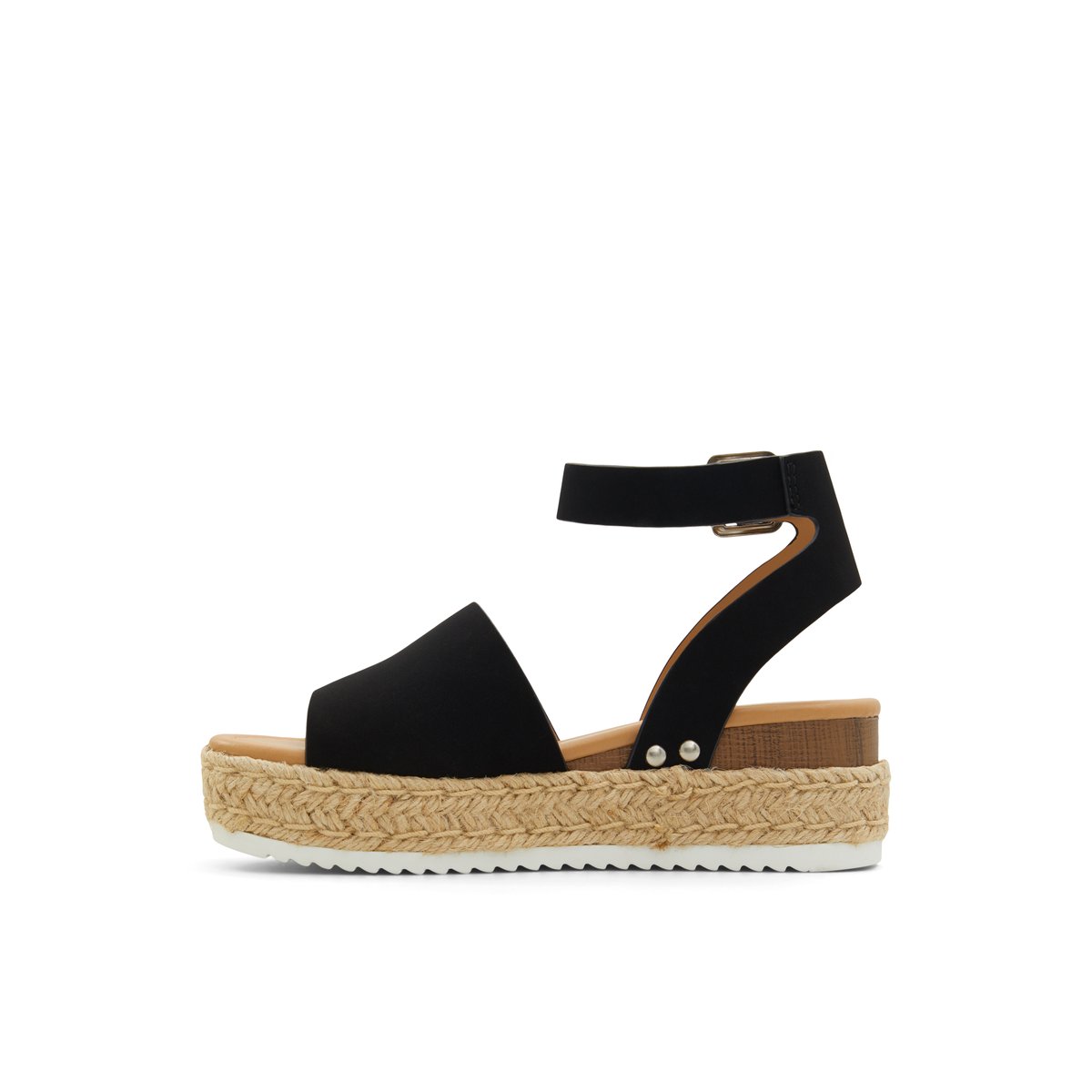 K STUDIO-Alodever-Sandales espadrilles à bride de cheville - Platforme - Noir