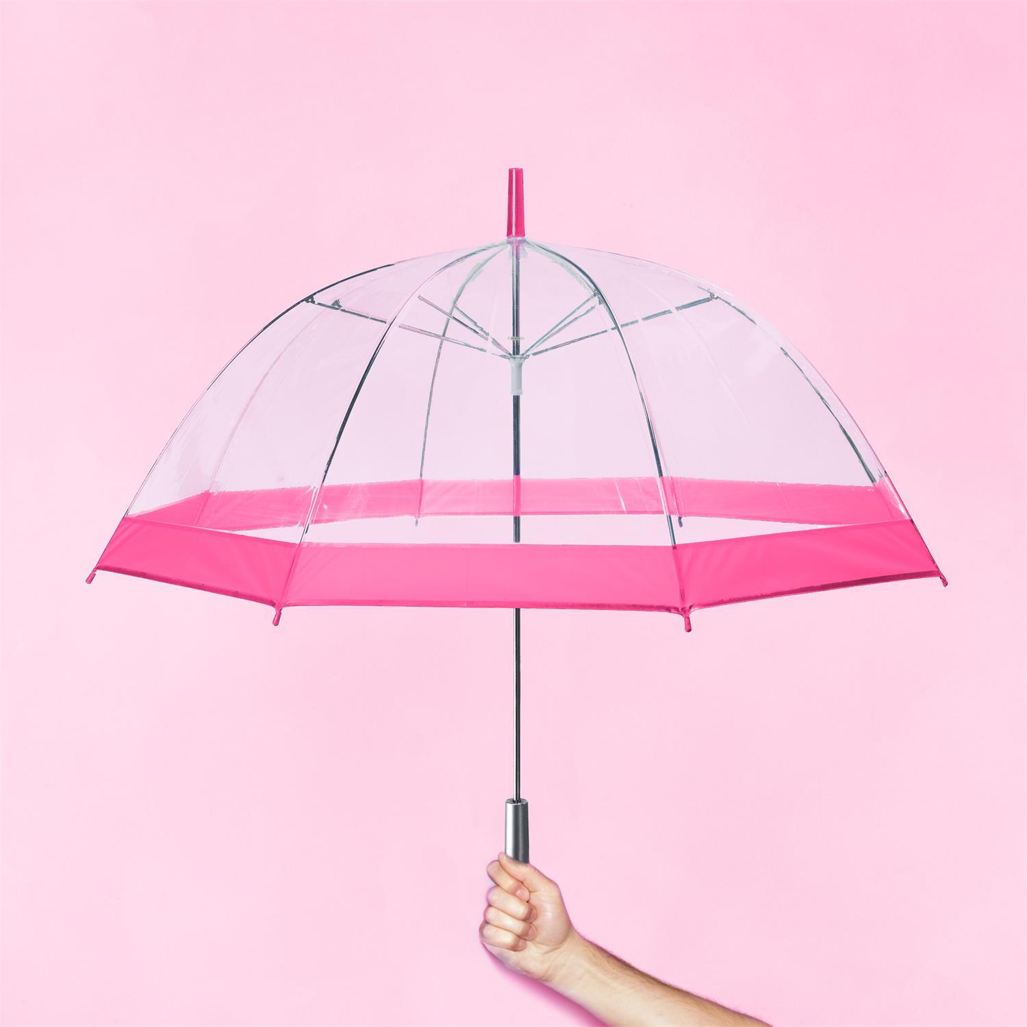 PARAPLUIE LONG DOME TRANSPARENT 80CM