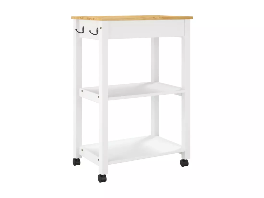 Chariot de cuisine MONZA 60x40x90 cm bois massif de pin