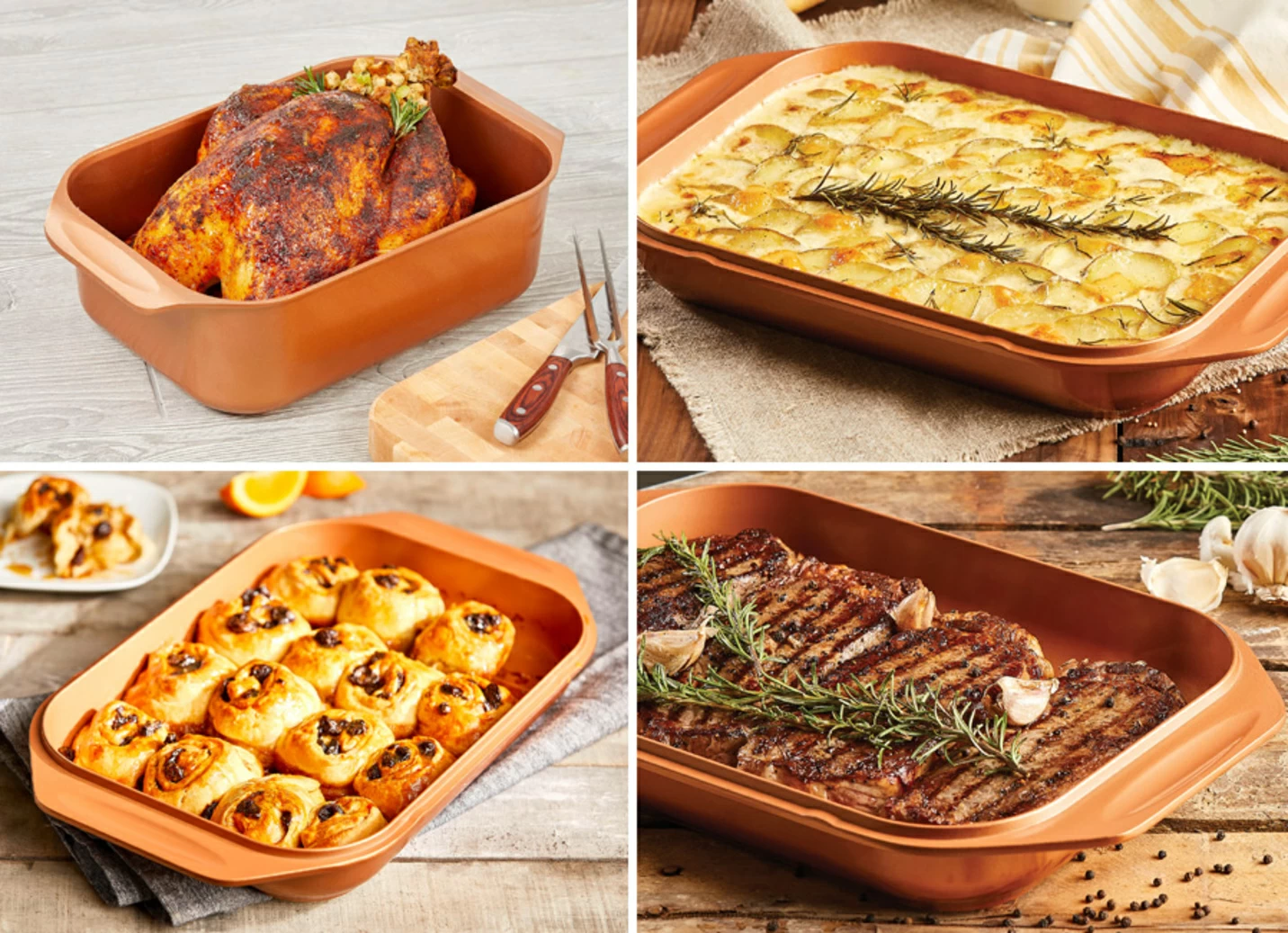 Livington Copperline WonderCooker inkl. Glasdeckel und Gittereinsatz