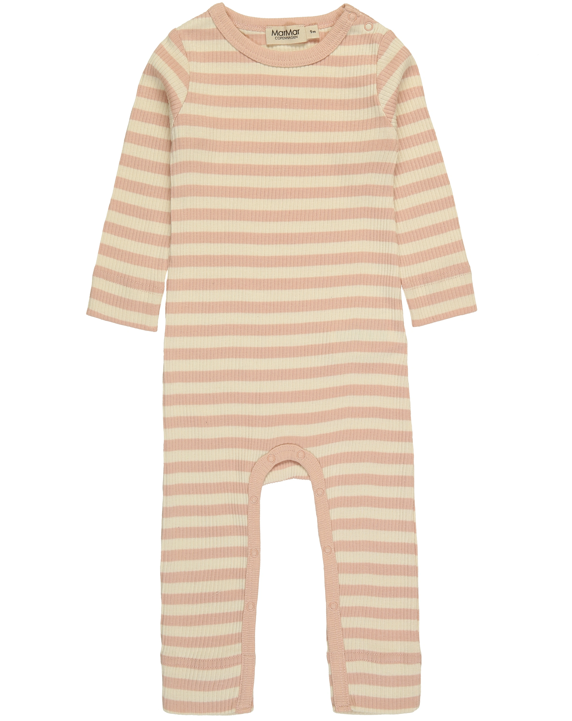 Strampler RIB STRIPE ohne Fuß in rose/offwhite