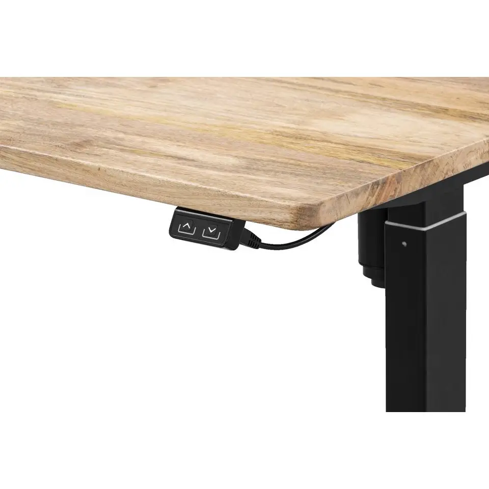 Bureau Homeworx zit/sta elektrisch verstelbaar – mangohout/zwart - 75/118x120x70 cm