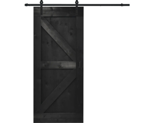 Pertura schuifdeur complete set Yorick Wales Vintage zwart 950x2150 mm incl. looprail met rol, krukset
