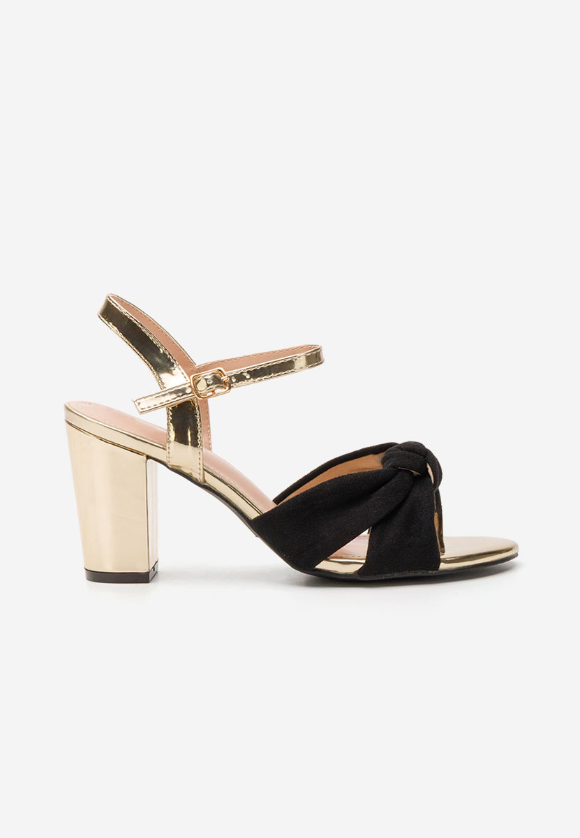 Sandales à talon épais noires Cesima