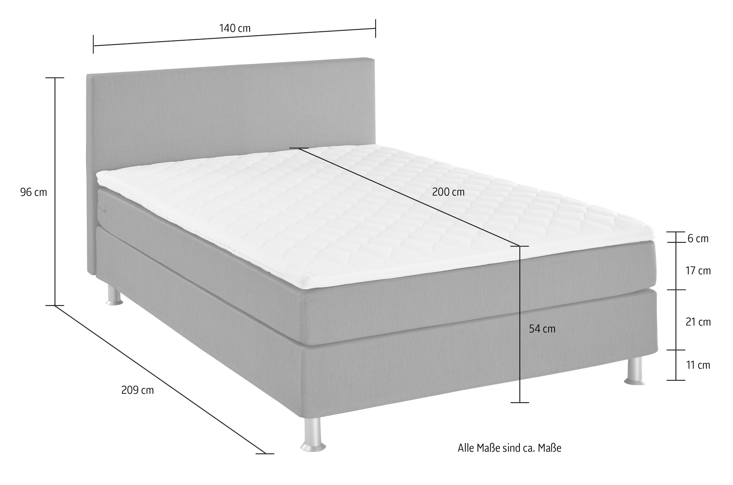 ATLANTIC home collection Boxbett »Edison« inkl. Bonnellfederkern-Matratze und Topper