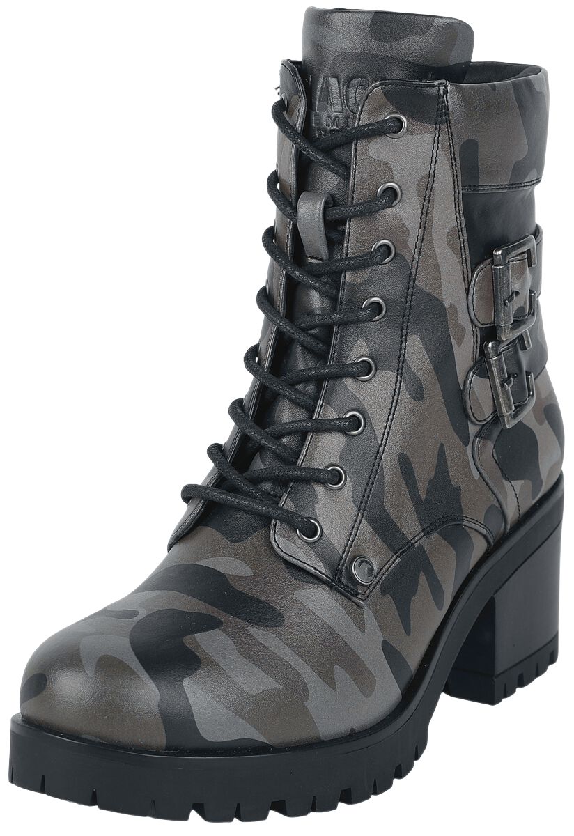 Bottines Lacées Avec Imprimé Camouflage | Black Premium by EMP Bottes