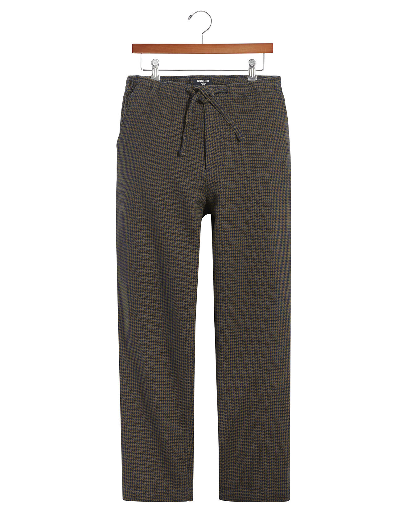 Dockers Pantalon en Coton Bio Pull On imprimé pied-de-poule marron/bleu