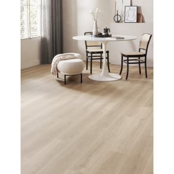 Lundia click PVC Zuiver Kristina rechte stroken bruin houtlook incl. geïntegreerde ondervloer