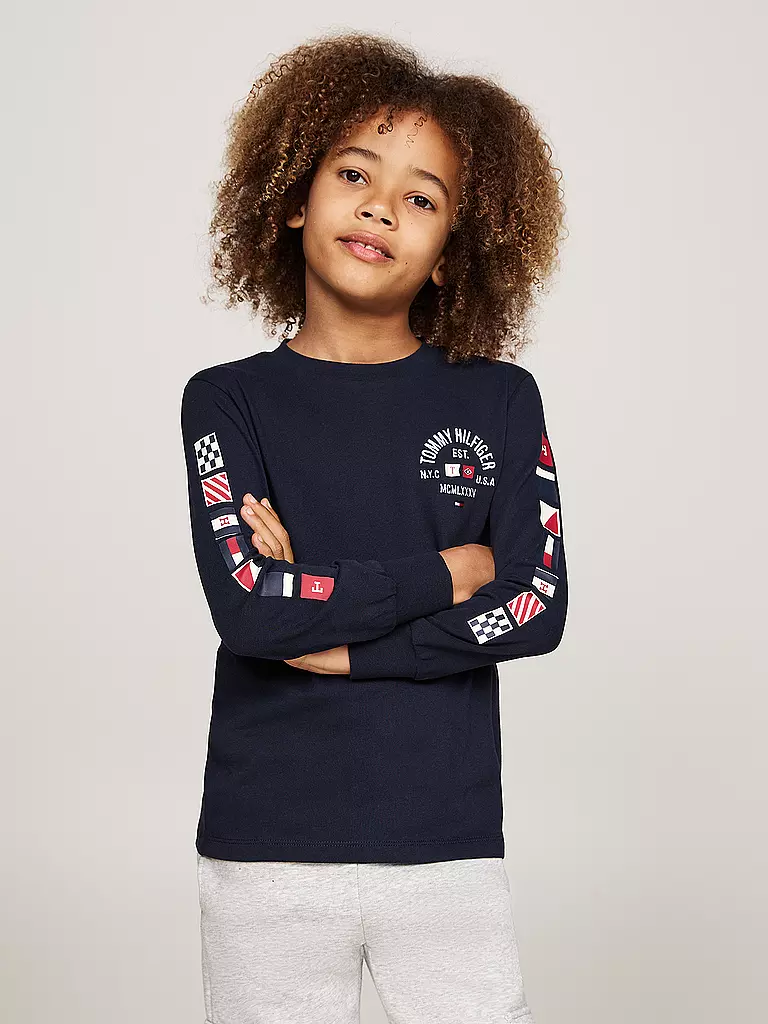 TOMMY HILFIGER Jungen Langarmshirt dunkelblau