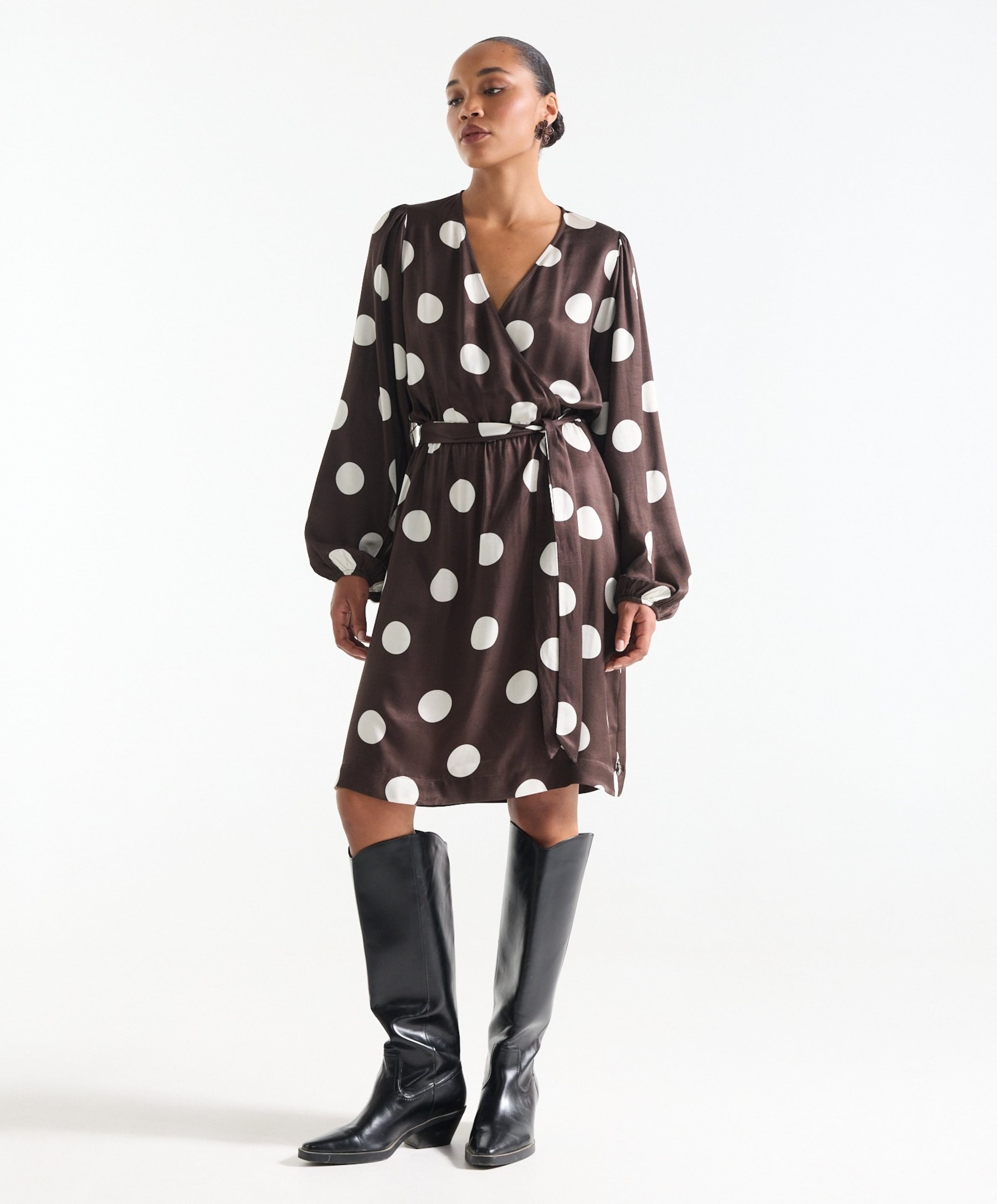 JANSEN Amsterdam Dames jurk bruin
