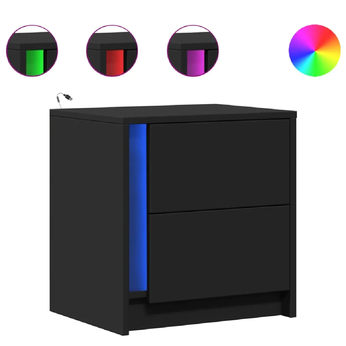 vidaXL Armoires de chevet 2 pcs