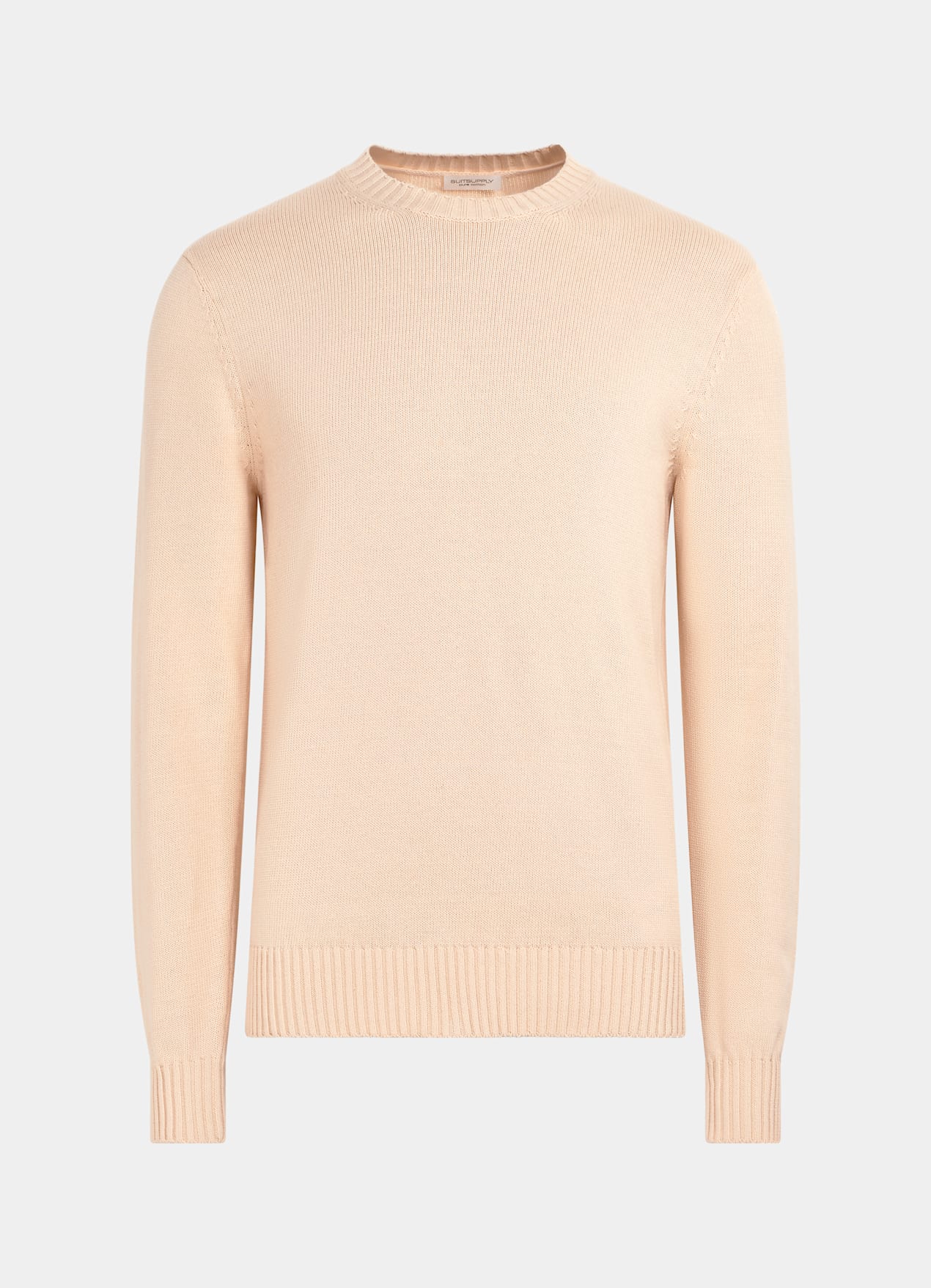 Pull col rond rose pâle