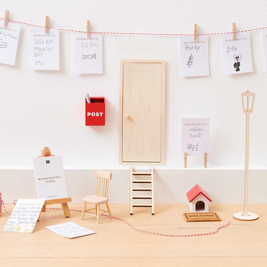 Miniatuur houten stoel - 8,5 cm