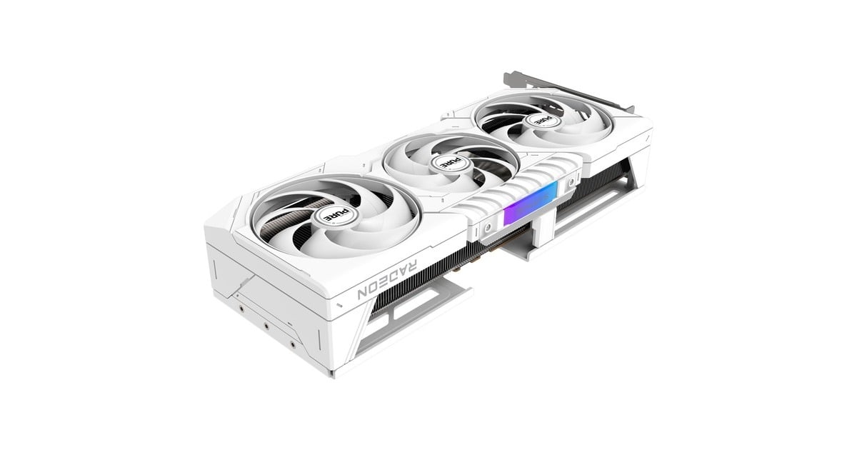 SAPPHIRERadeon RX 9070 XT Pure grafische kaart  (Wit, 2x DisplayPort, 2x HDMI 2.1, RDNA4)