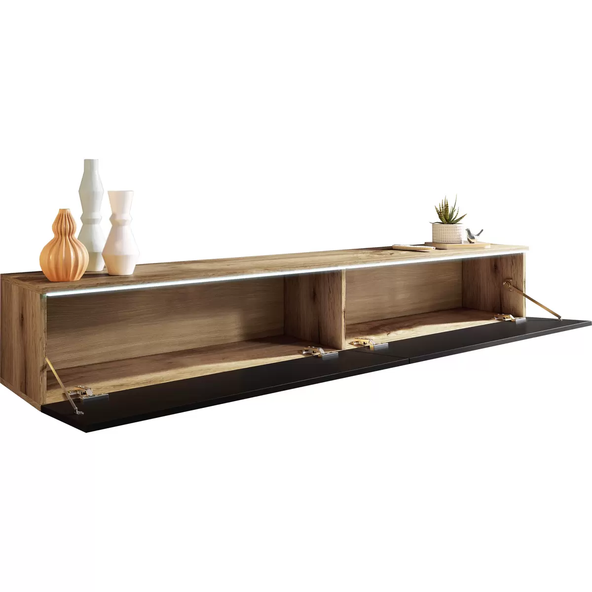 Lowboard Elegance Eiche,schwarz