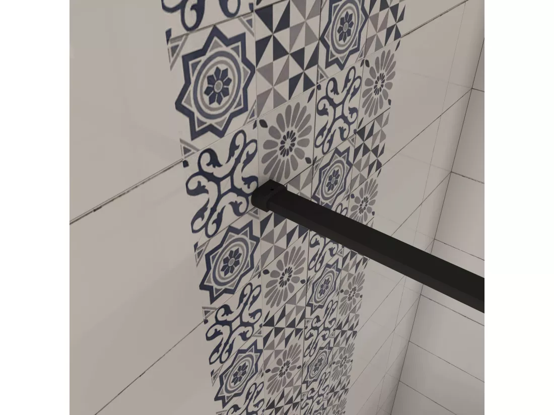 AICA paroi de douche 120x200cm,avec une barre de fixation 90cm,en 8mm verre anticalcaire,Paroi douche italienne,Conception et intimité