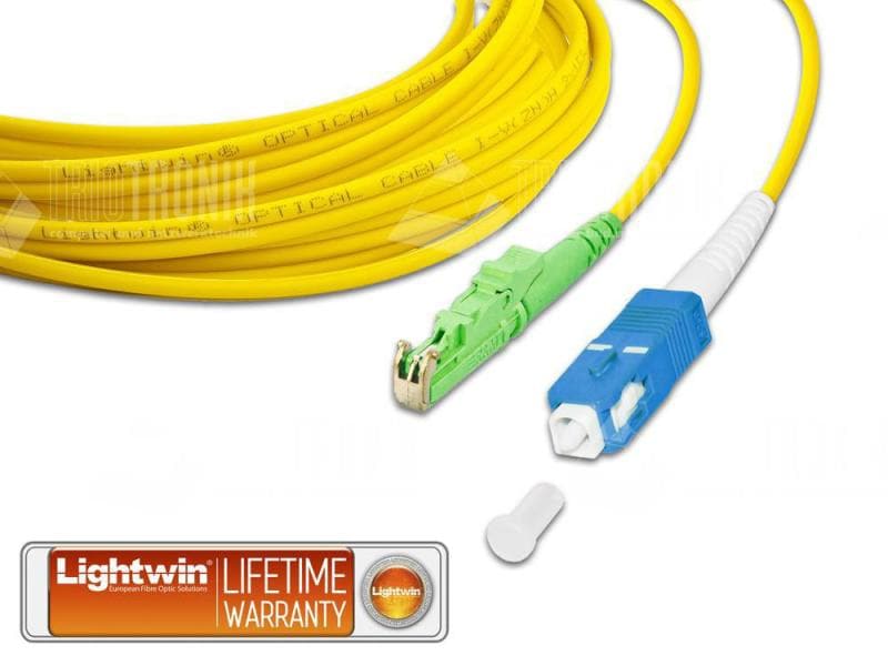 Lightwin LWL-Patchkabel SM E2000/APC – SC, OS2, Simplex, 0. Singlemode E2000/APC-SC Simplex OS2 0.5 m