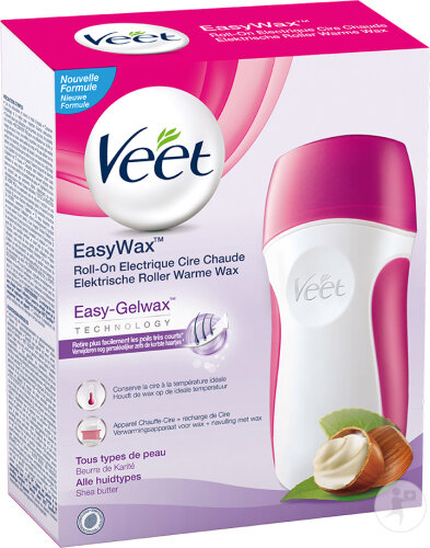 Veet Easy Wax Appaeril Roll-On Électrique Cire Chaude Toutes Types De Peaux Avec Recharge 1 Kit