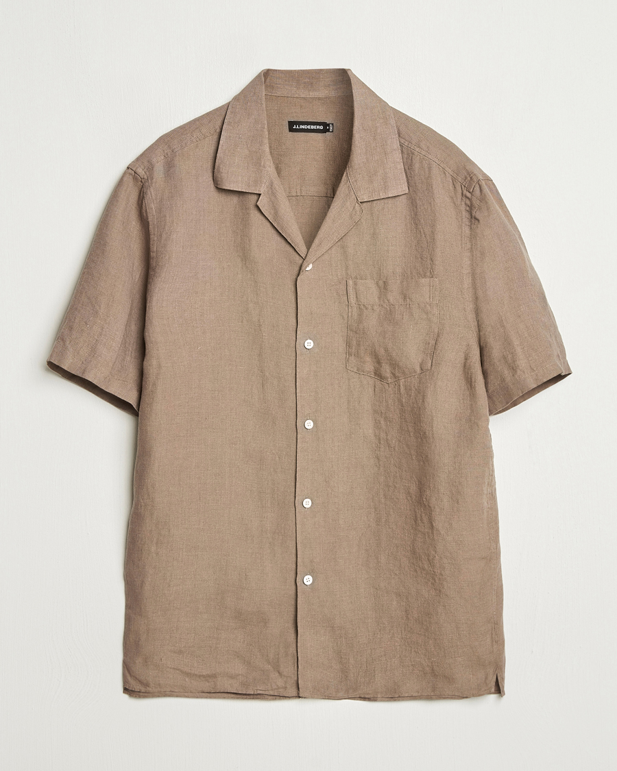 J.Lindeberg Elio Linen Melange Shirt Nutmeg