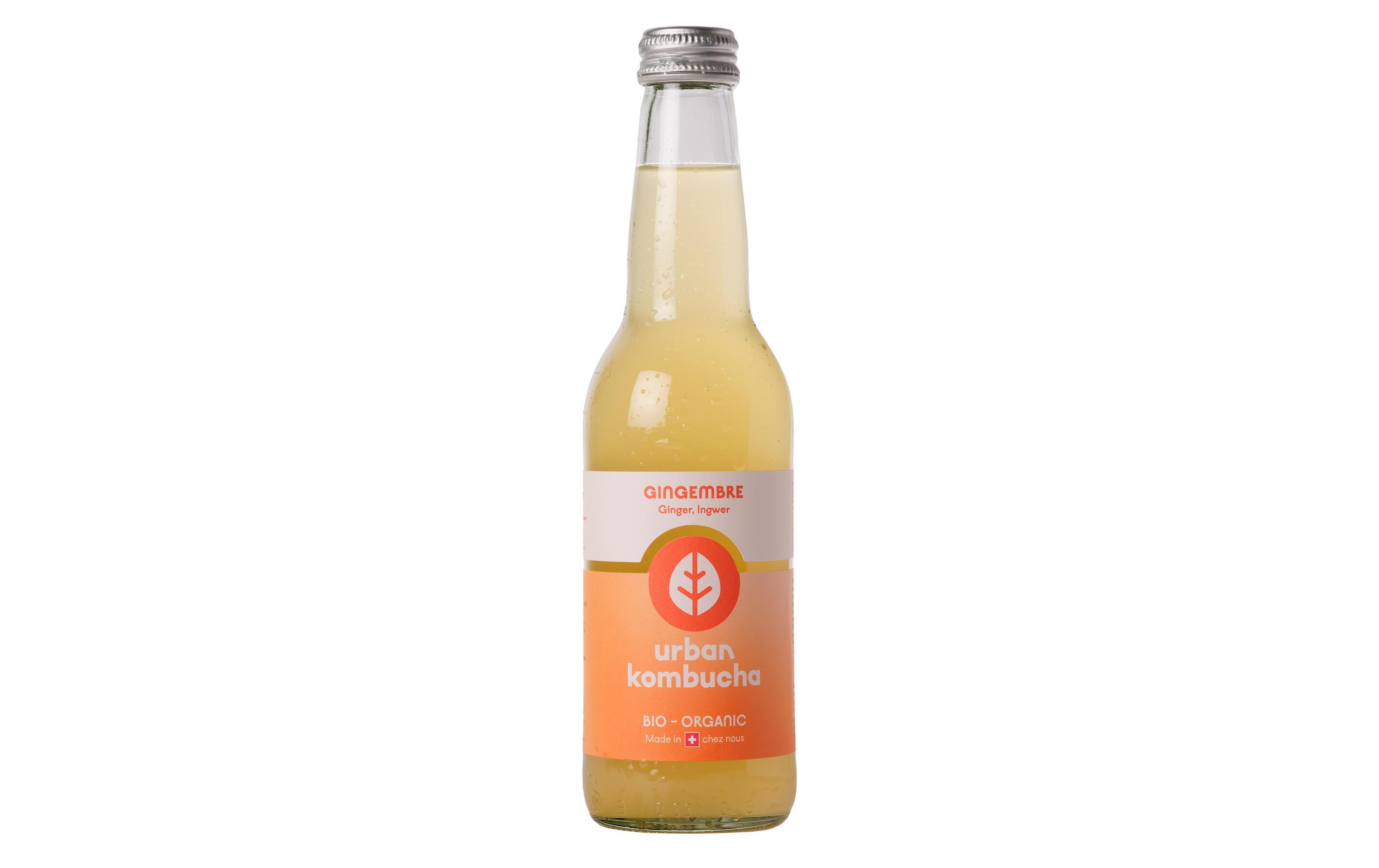 Bio Kombucha Grüntee & Ingwer 0.33 lDer Bio Craft-Kombucha aus der Schweiz