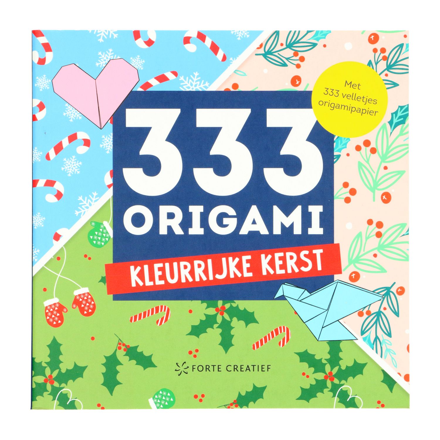 333 vellen origami papier, kleurrijke kerst