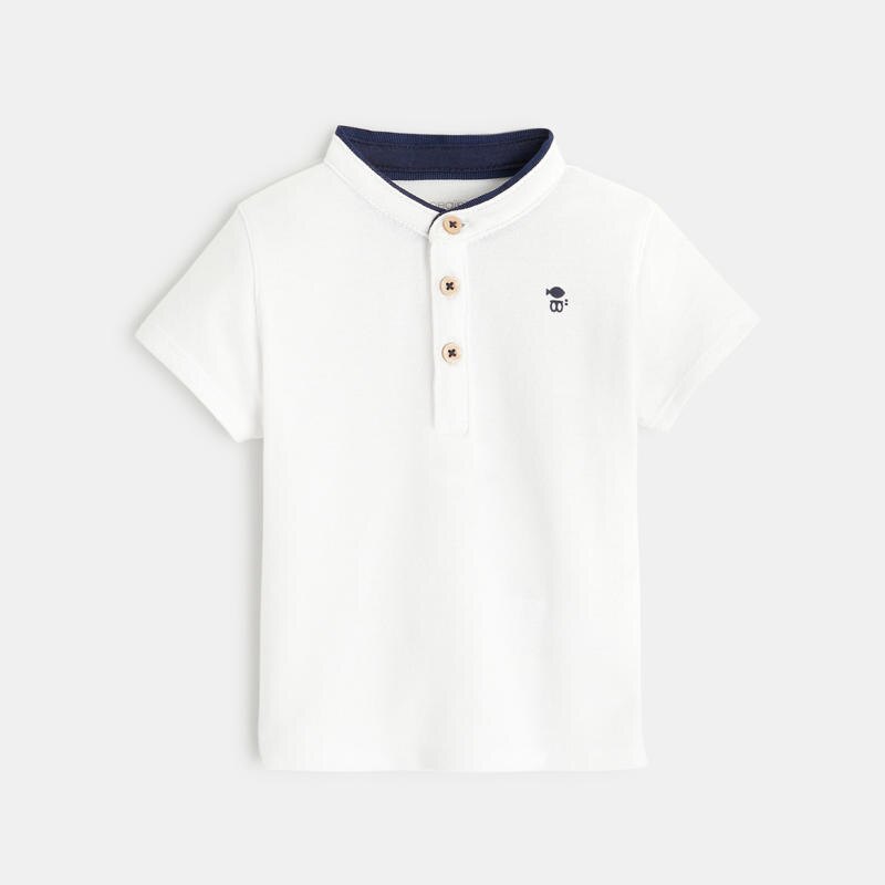 Salopette courte denim et t-shirt tunisien bleue bébé garçon Bleu