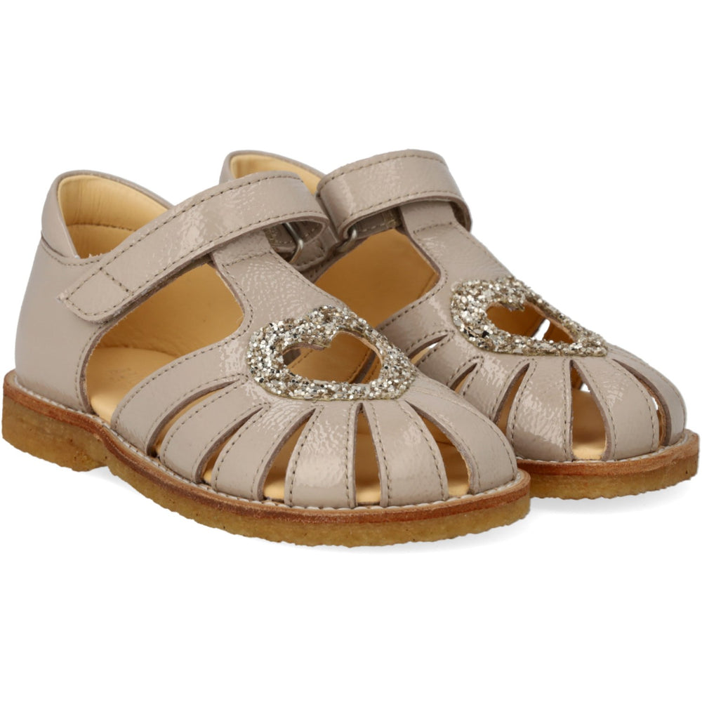 Køb Angulus Sand/Champagne Glitter Hjertesandal Med Glitter Hjerte