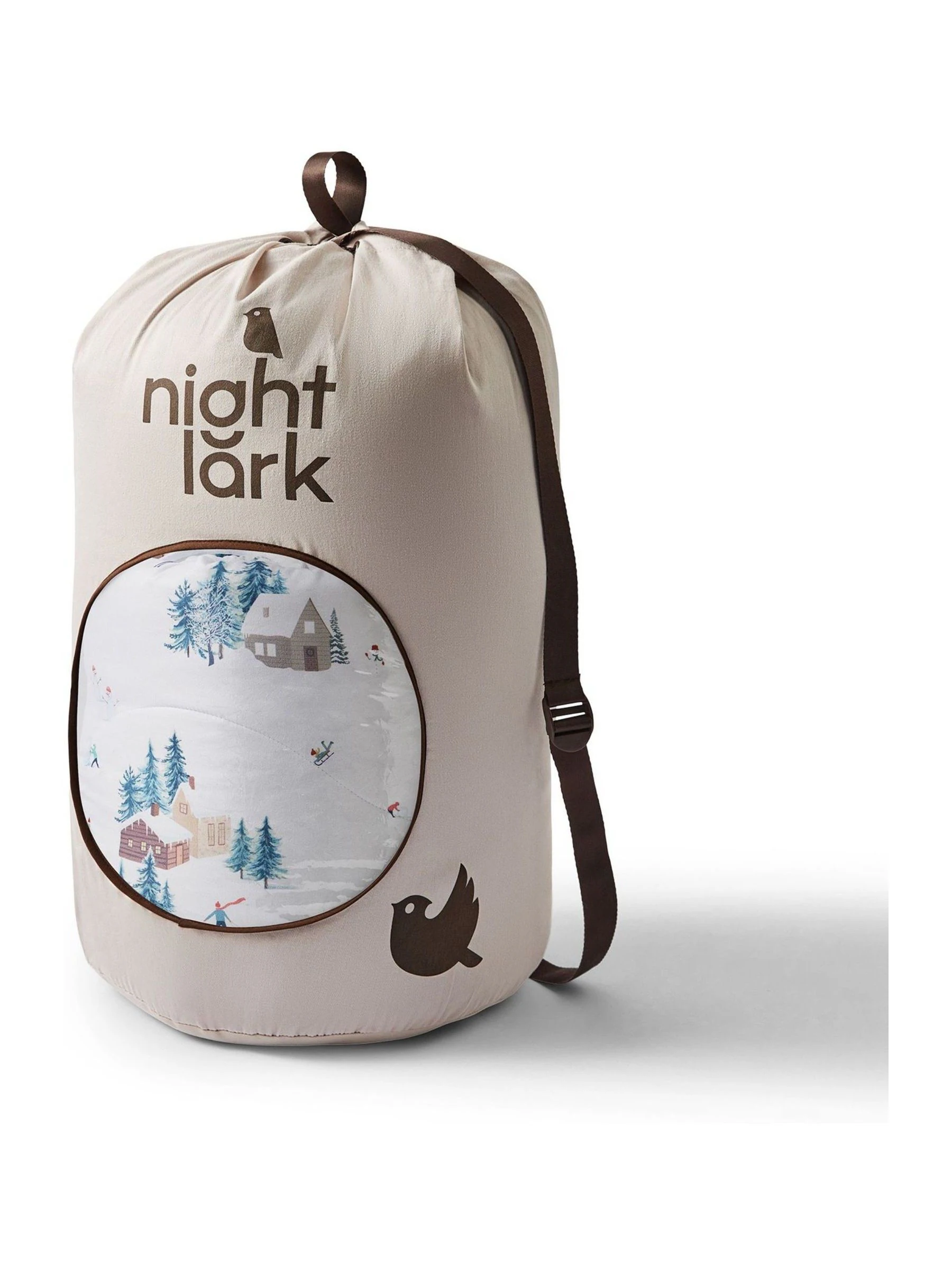 Night Lark Christmas Snow Day White 10.5 Tog Coverless Duvet and Pillowcase