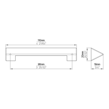 Greep Amy aluminium 110mm