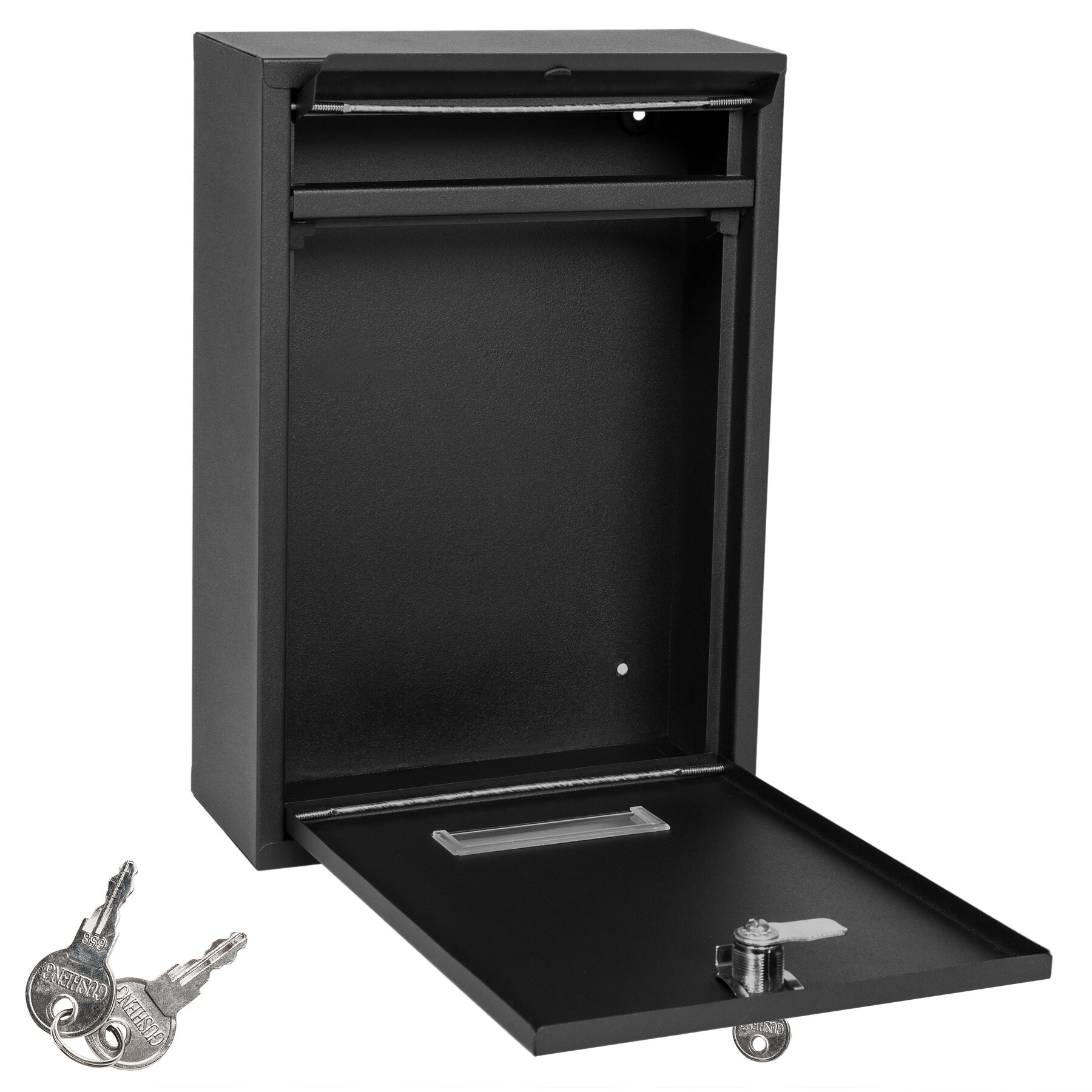 tectake® Briefkasten, aus beschichtetem Stahl, erweiterbar, inklusive Namensschild, 215 x 90 x 320 mm