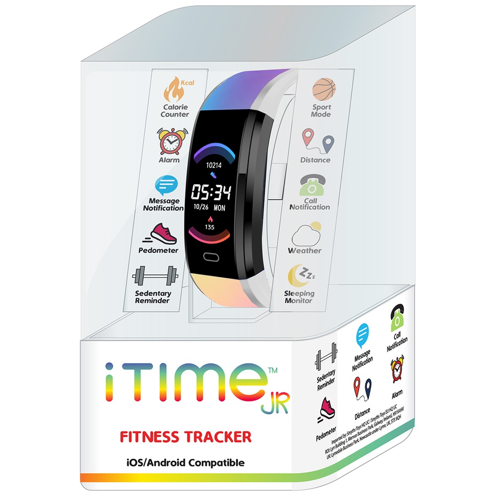 iTime Jr. Fitness-Tracker-Smartwatch für Kinder ab 6 Jahren – Regenbogen