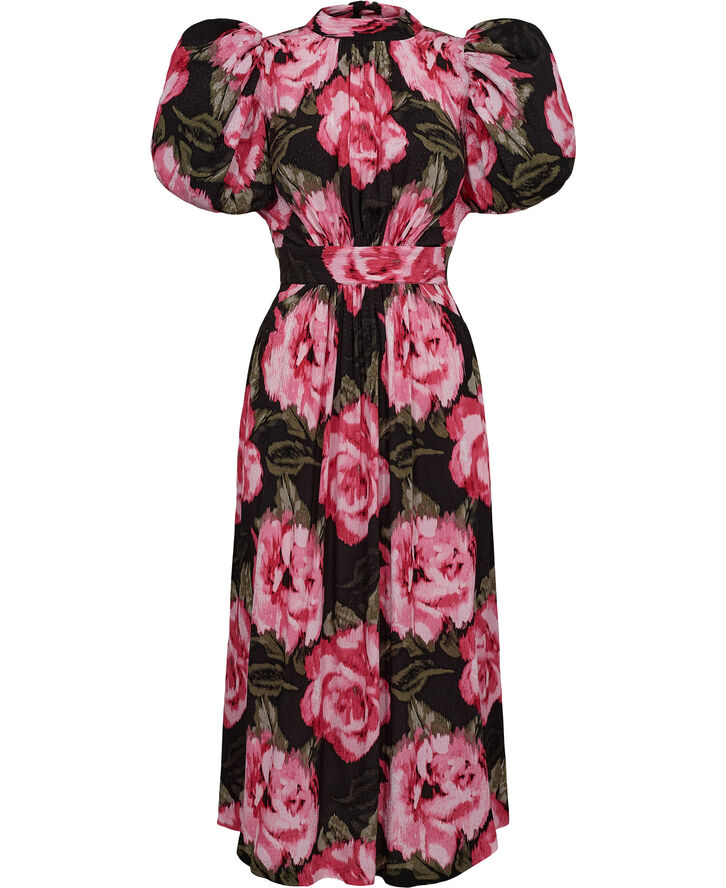 ROTATE Birger Christensen Jacquard Bell Maxi Dress Lilac sachet comb.